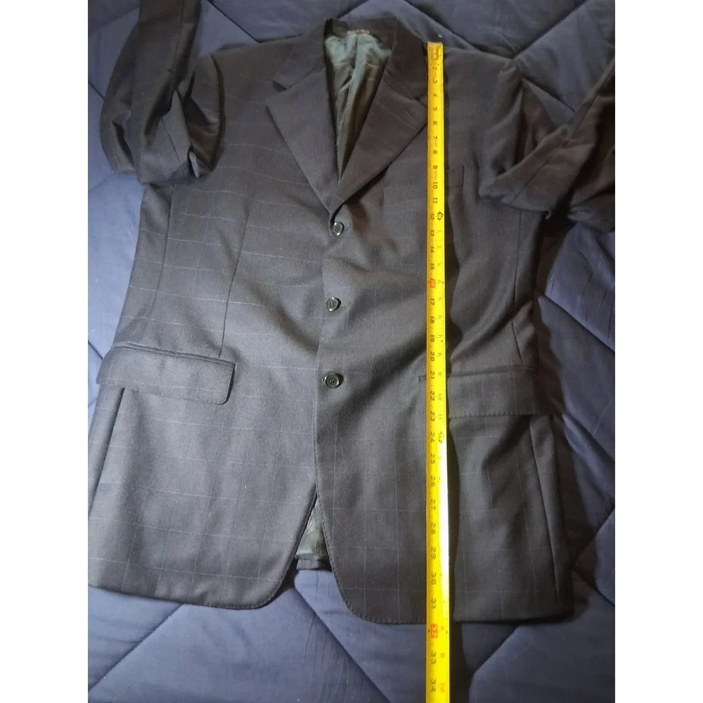 Canali Mens Wool Windowpane Blazer Sport Coat 52R/42R US  Made in Italy Navy